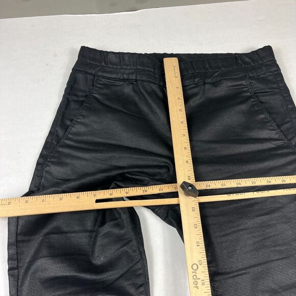 Flog Pants 28 Black Pull-On Stretch Coated Skinny Trousers Israel Dressy Casual - Picture 8 of 15